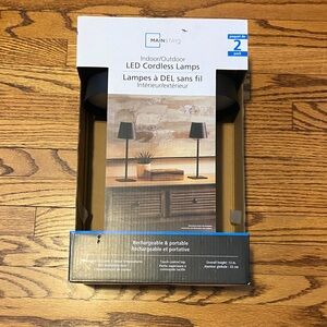 Mainstays Black LED Cordless Lamps - Set of 2